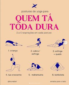 a woman doing yoga poses with the words quem't toda dura