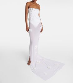 Embroidered silk-blend mousseline maxi dress in white - Jacquemus | Mytheresa Spring Sunglasses, Drape Maxi Dress, Made In Romania, Maxi Jersey Dress, Lace Maxi Dress, White Maxi Dresses, Embroidered Silk, Scarf Hairstyles, Black Maxi Dress