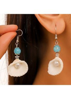 Color:Beige;Package Contents:1 Pair X Earrings;Occasion:Sport; White Shell Earrings For Summer, Beige Dangle Jewelry For Beach, Beige Dangle Jewelry For The Beach, White Ocean-inspired Earrings For Beach Season, Ocean-inspired White Earrings For Beach Season, White Shell Drop Earrings For Summer, Seashell Ornaments Diy, Seashell Design, Seashell Ornaments