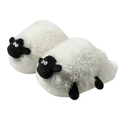 Lovely Little Sheep Slippers Men Women New Winter Indoor Household Plush Warm Comfortable Flat Shoes Cartoon Lamb, Fox Slippers, Dog Slippers, Indoor Outdoor Slippers, Fluffy Slippers, Comfy Slippers, Pet Supplements, Embroidery Shoes, Cute Sheep