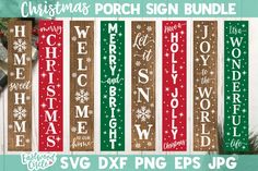 christmas porch sign bundle svg dxf eps png