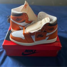 Good Pair Of 1s For The Summer & Fall Comfortable Wear Too. With A Attractive Color Way You Can Match With. Jordan 1 High Og, Shoes Air, Womens Jordans, Air Jordan 1 High, Jordan 1 High, Orange Brown, Air Jordan 1, Jordan Shoes, Autumn Summer