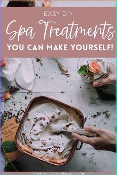 Want to have an at home spa day? Spa days are a great act of self care, and here are a few DIY recipes for the best at home spa treatments you can make yourself! From sugar scrubs to face masks, these are my favorite DIY treatments! Home Day Spa Ideas, Spa Body Treatments, Diy Self Care Recipes, Spa Diy Gifts, Witchy Remedies, Home Wellness Spa, At Home Spa Day Ideas, Spa Treatments At Home, Spa Night At Home