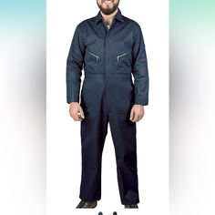 Walls Work Men's Big-Tall Long Sleeve Twill Coverall Blue New With Tags Size 66t Navy Overalls With Pockets, Fitted Blue Jumpsuit With Side Pockets, Fitted Utility Overalls, Blue Utility Jumpsuits And Rompers For Work, Blue Long Sleeve Utility Overalls, Long Sleeve Blue Cotton Overalls, Blue Workwear Overalls, Blue Utility Jumpsuits With Side Pockets, Blue Utility Jumpsuits And Rompers With Side Pockets