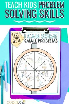 a clipboard with the words teach kids problem solver