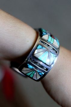 Vintage ZUNI multi-stone inlay CUFF BRACELET GILBERT CALAVAZA sunface turquoise | eBay Wallpaper Earth, Zuni Jewelry, Turquoise Jewelry Native American, Stone Inlay, American Jewelry, Multi Stone, Native American Jewelry, Turquoise Jewelry, Cuff Bracelet