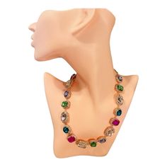 This Item Is Not Only A Captivating Accessory But Also A Conversation Starter, Guaranteed To Draw Attention Wherever You Go. Whether You Are Dressing Up For A Formal Event Or Looking To Elevate Your Casual Ensemble, This Multicolored Rhinestone Statement Necklace Effortlessly Provides The Extra Sparkle You Need. Discounted Shipping!!! All Jewelry Items Come With A Mini Jewelry Polishing Cloth. And If It Did Have The Original Packaging You Will Get That Too. Sometimes I Have To Remove It To Get G Adjustable Jeweled Rhinestone Necklace, Multicolor Rhinestone Necklace For Party, Elegant Multicolor Jeweled Crystal Necklaces, Multicolor Metal Rhinestone Necklace For Party, Festive Multicolor Dual-tone Necklace, Festive Multicolor Rhinestone Jewelry, Elegant Multicolor Rhinestone Necklaces, Multicolor Rhinestone Necklace With Jewels, Costume Jewelry, Rhinestone Statement Necklace