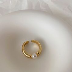 0 Minimalist Pearl Drop Ring, Everyday Open Pearl Ring, Minimalist Pearl Open Ring With Simple Design, Everyday Pearl Open Ring, Open Pearl Ring With Pearl Drop, Minimalist Pearl White Open Ring, White Minimalist Pearl Ring, Minimalist Open Ring In Pearl White, Curve Ring