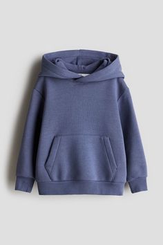 Sweatshirt hoodie in cotton-blend fabric with soft  brushed inside. Hood  kangaroo pocket  and long sleeves. Ribbing at cuffs and hem. Blue Soft-washed Hoodie Sweatshirt, H&m Long Sleeve Sweatshirt With Drawstring Hood, Casual Blue Moisture-wicking Hoodie, Blue Moisture-wicking Hoodie Sweatshirt, Blue Soft-washed Hooded Sweatshirt, Sweater Blazer, Maternity Swimwear, Blazer Vest, Suits And Jackets