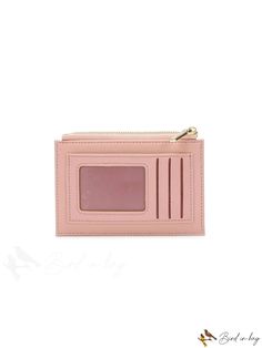 BirdinBag - Pink Zippered Letter Graphic Card Holder Versatile Rectangular Pouch With Interior Card Slots, Daily Use Rectangular Clutch With Interior Card Slots, Rectangular Clutch With Interior Card Slots For Daily Use, Pink Shoulder Bag With Card Slots For Everyday Use, Rectangular Card Holder With Interior Slots For Daily Use, Rectangular Wallet With Removable Pouch, Versatile Rectangular Coin Purse With Interior Card Slots, Rectangular Wallets With Card Slots, Pink Clutch With Card Slots For Everyday Use