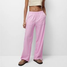 New With Tags Never Been Worn Pink Pants -55% Linen 45% Viscose -3 Pockets -1 Button Pocket -Elastic Waistband Pink Linen Pants, Bear Pants, Bear Pink, Pink Linen, Pink Pants, Pants Color, Wear Pink, Linen Pants, Pant Jumpsuit