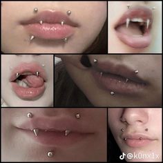 various images of different types of piercings on the lips