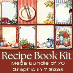 the recipe book kit is filled with lots of food