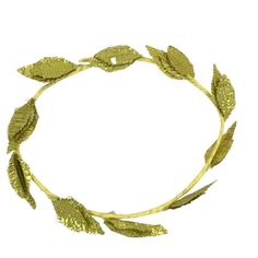 a gold headband with leaves on it