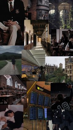 the collage shows many different scenes from movies