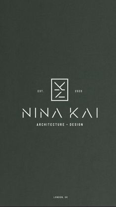 the logo for nina kai architecture and design is shown on a black background