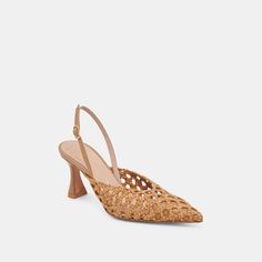 GLORIA HEELS NATURAL WOVEN – Dolce Vita Natural Weave, Chic Leather, Leather Socks, Woven Design, Heel Height, Leather Upper, In Italy, Italy, Heels