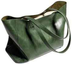 Green Tote, Green Dark, Retro Art, Packing List, Style Vintage, Soft Leather, Dark Green, Leather Women, Shoulder Strap