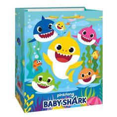 Buy Kids Birthday Baby Shark gift bag sold at Party Expert Baby Shark Box, Baby Shark Party Favors, Shark Birthday Theme, Boys 2nd Birthday, Shark Party Favors, Baby Shark Party, Shark Themed Party, Shark Themed Birthday Party, Toddler Class