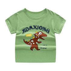 Dinosaur Pattern T-shirt for Boy - PrettyKid Wash Label, Sweet Tee, Kid Clothes, Clothing Wholesale, Surf Tshirt, Dinosaur Pattern, Dinosaur Kids, Coat Patterns, Summer Boy