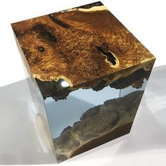 a wooden box with some water in it