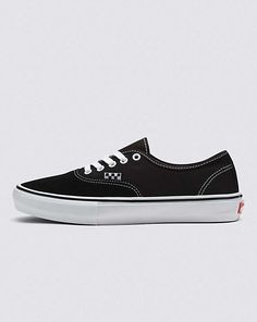 Vans | Skate Authentic Black/White Skate Shoe Classic Skate Shoes With Logo Patch, Skate Shoes With Logo Patch For Skateboarding, Vans Skate Shoes For Skateboarding, Classic Low-top Skate Shoes For Skateboarding, Vans Black Skate Shoes For Skateboarding, Classic Skate Shoes For Skateboarding, Black Vans Skate Shoes For Skateboarding, Vans Black Sneakers For Skateboarding, Black Vans Sneakers For Skateboarding