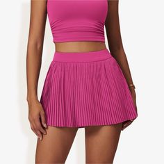 The Anna-Kaci Women's High Waist Pleated Athletic Skort blends style with functionality, offering a chic yet practical design. Featuring a high waist for a flattering fit and pleated detailing for added style, this skort is perfect for workouts or casual outings. The built-in shorts ensure comfort and coverage, making it ideal for active days. Crafted from lightweight, breathable fabric, this skort allows you to move freely while staying stylish. Whether you're hitting the tennis court, going fo Bottom Workout, Athletic Skort, Tie Skirt, Practical Design, Tennis Skirt, Knitting Women, Active Women, Bottom Clothes, Bike Shorts