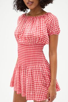 Sadie Gingham Mini Dress - Cherry Gingham Chic Western Outfits, Western Inspired Outfits, Derby Dress, Cherry Dress, Frankies Bikinis, Fashion Aesthetics, Gingham Print, Knit Mini Dress, Swimwear Outfit