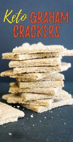 keto graham crackers stacked on top of each other