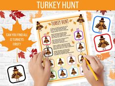 the turkey hunt game is being played by children