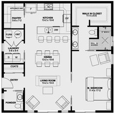 the floor plan for a two bedroom apartment with an attached living room and kitchen area