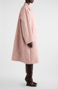 "Find DRIES VAN NOTEN Roolsy Tonal Crinkle Jacquard Coat on Editorialist. Texture takes the design reins on this iteration of the brand's Roolsy coat in an oversized fit cut from a mottled, crinkle-jacquard cotton blend. 44 1/2\" length (size Small) Hidden-button placket Spread collar Front welt pockets Lined 80% cotton, 13% silk, 7% acrylic Dry clean Made in Romania Designer Clothing" Jacquard Coat, Designer Clothing Brands, 80s Outfit, Wool Peacoat, Dries Van Noten, Long Coat, Button Placket, Black Coat, Wool Coat