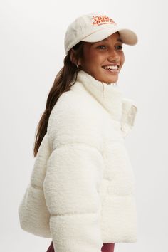 The Mother Puffer Cropped Sherpa JacketBody - The Mother Puffer Cropped Sherpa Jacket - Coconut MilkCotton On | Women | Clothing | JacketsCotton On | Women | Clothing | JacketsCotton On | Women | Clothing | Jackets Cream Puffer Outerwear For Cold Weather, Cream Puffer Jacket For Cold Winter Weather, Cream Puffer Jacket For Winter, Cream Puffer Jacket For Winter Weather, Cream Winter Puffer Jacket For Cold Weather, Winter White Quilted Jacket For Cold Weather, White Quilted Winter Jacket For Cold Weather, White Quilted Jacket For Winter Cold Weather, Casual Cream Quilted Winter Jacket