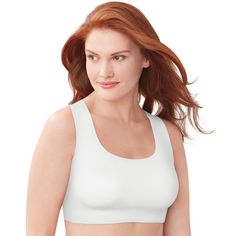 Soft and seemingly weightless Easylite fabric provides seamless support in this comfy, wireless bra. Targeted support zones and removable foam inserts ensure the perfect fit and shape.Click on this INTIMATES & SLEEPWEAR Guide to find the perfect fit and more! Wireless bra SmoothTec® design with flat, fused edges creates a sleek and smooth under clothes Two-ply cups with removable foam inserts, plus targeted support zones for additional shaping Moisture-wicking Cool Comfort® fabric helps keep you Bali Bras, Shapewear Dress, Crop Top Set, Full Coverage Bra, Wireless Bra, Womens Bras, Pullover Designs, Women's Intimates, Style Guides