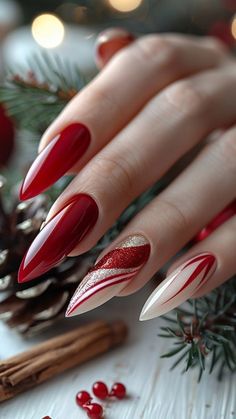 Nails Festival, Xmas Nail Designs, Art Noel, Elegant Snowflake, Christmas Gel, December Nails, Tree Nails, Winter Nails Acrylic, Christmas Gel Nails