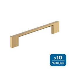 an image of a brass finish pull handle for the kitchen cabinet or cupboards, with 10