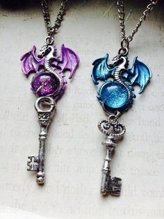 Fantasy Pendant, Necklace Dragon, Purple Dragon, Crystal Dragon, Key Jewelry, Dragon Lover, Dragon Necklace, Dragon Jewelry