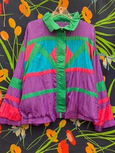 Vintage, neon sweater, windbreaker jacket, ski jacket, vintage ski jacket in Vintage neon ski jacket  Vintage, colorful pattern, 80s colorful, retro, streetwear, snowboarding jacket, vintage sports, abstract design, Windbreaker, athletic wear, retro snowboarding, vintage snowboarding, vintage windbreaker 90s Purple Long Sleeve Windbreaker, Purple Long Sleeve 90s Windbreaker, 90s Style Multicolor Winter Track Jacket, 90s Inspired Multicolor Long Sleeve Outerwear, Retro Multicolor Windbreaker For Streetwear, Vintage Multicolor Track Jacket For Winter, Vintage Multicolor Winter Track Jacket, Colorful Retro Long Sleeve Outerwear, Retro Multicolor Track Jacket For Outdoor