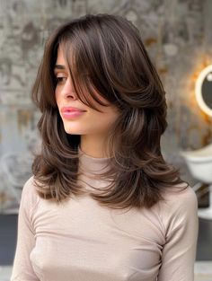 Trendy Shoulder Length Cuts with Curtain Bangs for All Face Shapes Aesthetic Haircuts With Curtain Bangs, Layered Mid Length Hair Curtain Bangs, Shoulder Haircut Women, U Shaped Haircut With Layers Short, U Shape Haircut With Curtain Bangs, Curtain Bangs For Shoulder Length Hair, Curtain Bangs And Shoulder Length Hair, Shoulder Cut With Bangs, Haircut Below Shoulder