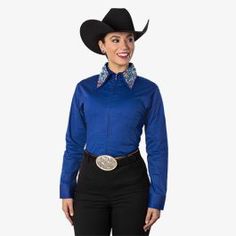 Showtime Collar Royal Show Blouse Toddler Cowboy Hat, Girls Western Wear, Mens Western Wear, Felt Fashion, Embellished Collar, Western Tops, Western Wear For Women, Blouse Long Sleeve, Boots Women Fashion