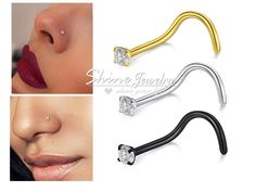 three different types of nose piercings