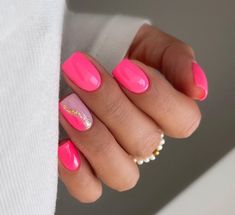 Neon Pink Nails, Pink Gel Nails, Pink Gel, Summery Nails, Neon Nails, Perfect Nails