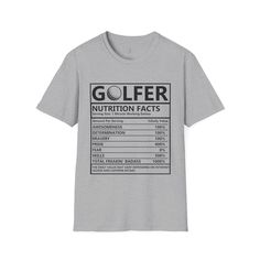 Tee off with a dash of awesomeness, a sprinkle of determination, and a generous serving of pride – our 'Nutrition Facts for Golfers' tee, where every swing is a recipe for success! Recipe For Success, Couple Tees, Birthday Tee, Sports Tees, Home T Shirts, Golfers, Christmas Tees, Gifts For Coworkers, Gifts For Father