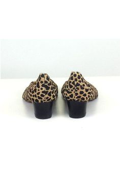 Let your wild side out with these fabulous animal print shoes! The perfect add on to any outfit, these shoes are comfortable and unique. Size 9 (IT 39) Pony hair upper Leather sole & lining Pointed toe Animal print - leopard Some outsole wear Outsole length 10" Heel height 1.5" Casual Brown Low Heel Shoes, Casual Leopard Print High Heels, Casual Brown Low Heel Heels, Leopard Print Synthetic Heels With Round Toe, Brown Slip-on Heels With Low Heel, Leopard Print Closed Toe Leather Heels, Chic Leopard Print Round Toe Heels, Chic Leopard Print Heels With Round Toe, Leopard Print Closed Toe Heels For Fall