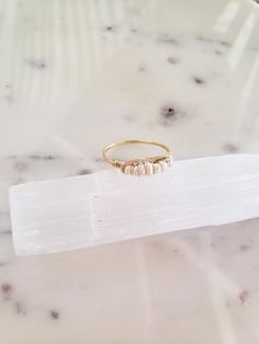 Pearl Gold Ring, Pearl Stacking Ring, Pearl Ring Gold, Silver Pearl Ring, June Birthstone Ring, Ring Wire, Gold Pearl Ring, Freshwater Pearl Ring, Simple Pearl