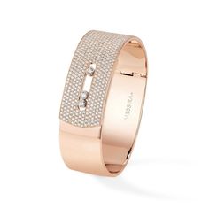 Messika Jewelry - Move Noa Cuff Bracelet - Rose Gold | Manfredi Jewels Messika Jewelry, Rose Gold Cuff Bracelet, Pave Bangle, Diamond Cuff Bracelet, Luxury Bracelet, Bracelets Gold Diamond, Yellow Gold Bracelet, Diamond Bracelets, High Jewelry