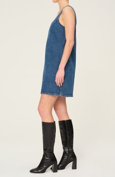 Be classically cool in this sleeveless denim dress updated in a stem-showing silhouette. 34 1/2" length (size Medium) Slips on over head Scoop neck Sleeveless 100% cotton Machine wash, dry flat Imported Sleeveless Denim Dress, North Beach, Denim Dress, Scoop Neck, Slip On, Nordstrom, Size Medium, Mini Dress