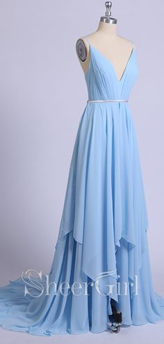 Spaghetti strap chiffon homecoming dress.#bohowedding #bohoweddingdresses #weddingdresses #weddingdress #weddings #weddinginspiration  #beachwedding #beachweddingdresses #vintagewedding #rusticweddingdress #winterwedding Blue Chiffon Bridesmaid Dress For Prom Season, Blue Chiffon Prom Gown, Blue Chiffon Gown For Prom Season, Blue Chiffon Gown For Prom, Blue Chiffon Dress For Prom Season, Light Blue Bridesmaid Dress For Wedding, Blue Maxi Length Bridesmaid Dress For Weddings, Blue Chiffon Floor-length Dress For Banquet, Blue Floor-length Chiffon Dress For Banquet