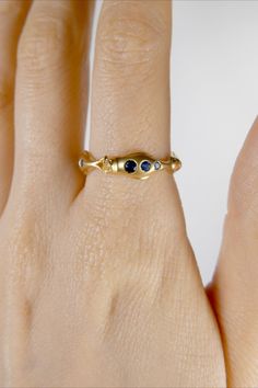 Sapphire Baby Seals Ring. Made of 18k gold and sapphire. Ring Size Chart, Rain Design, Baby Seal, 2 Months, Ring Ring, Gemstone Colors, Seals, Blue Sapphire, Jewelry Collection