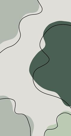 an abstract background with wavy lines and shapes in shades of green, gray and white